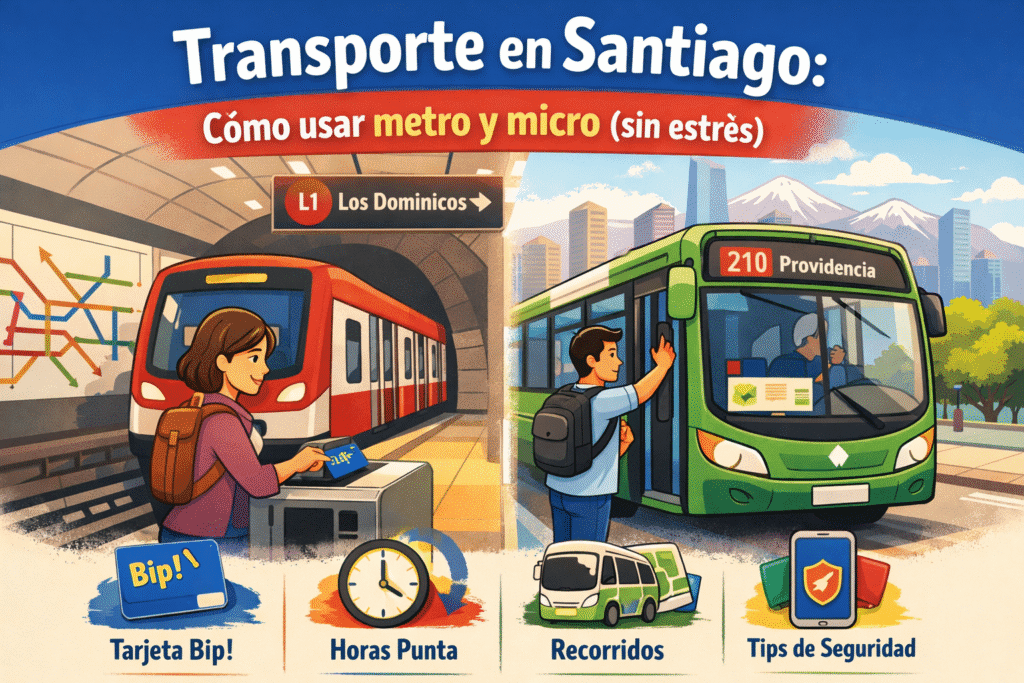 Transporte en Santiago: cómo usar metro y micro (sin estrés)