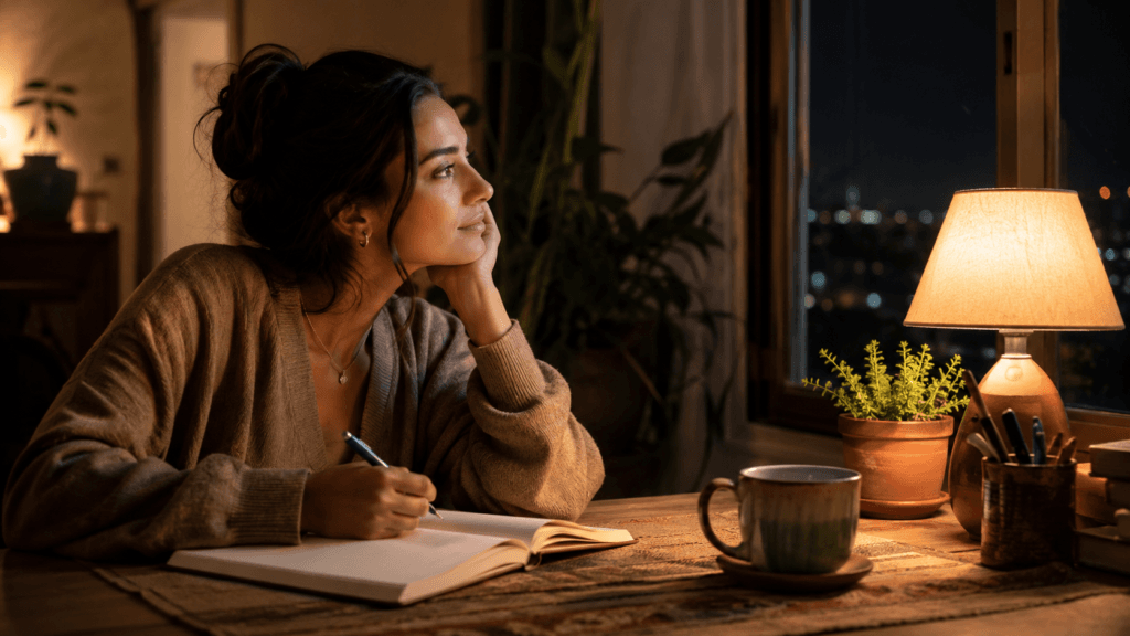 Desvelo significado: persona despierta junto a una ventana durante la noche.