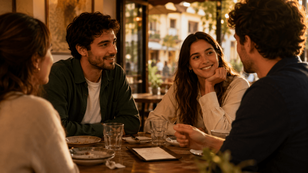 Mesa de restaurante con una cuenta para aprender cómo pedir la cuenta en español.